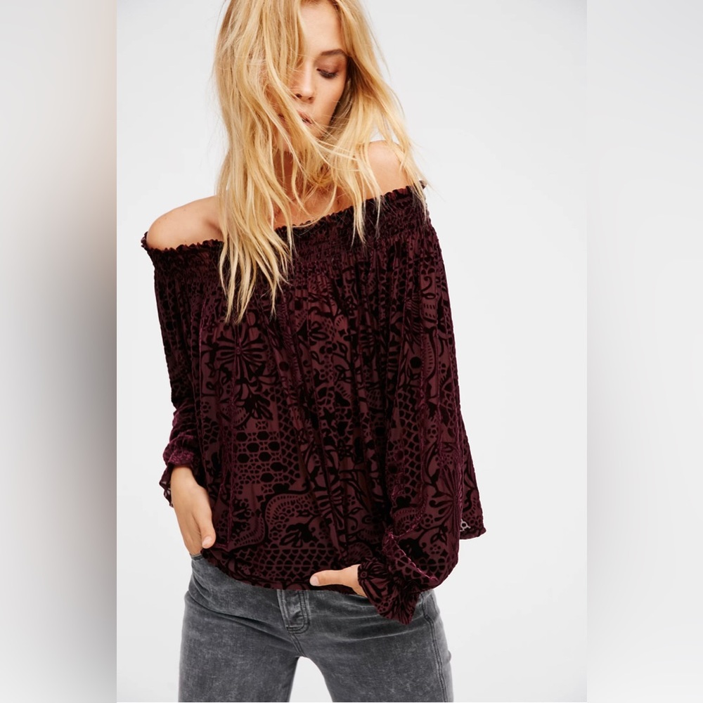 Free People A Little Twist Top - Plum Velvet
